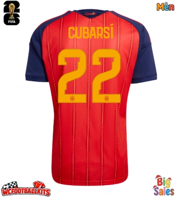 Spain Pau Cubarsi #22 Replica Home Stadium Shirt World Cup 2026 Short Sleeve